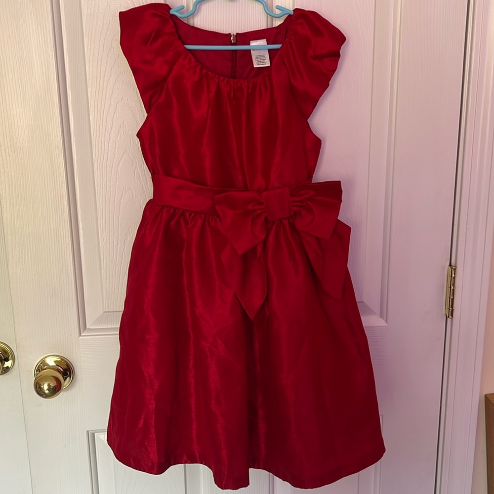 GYMBOREE Red Holiday Dress with Bow Size 7